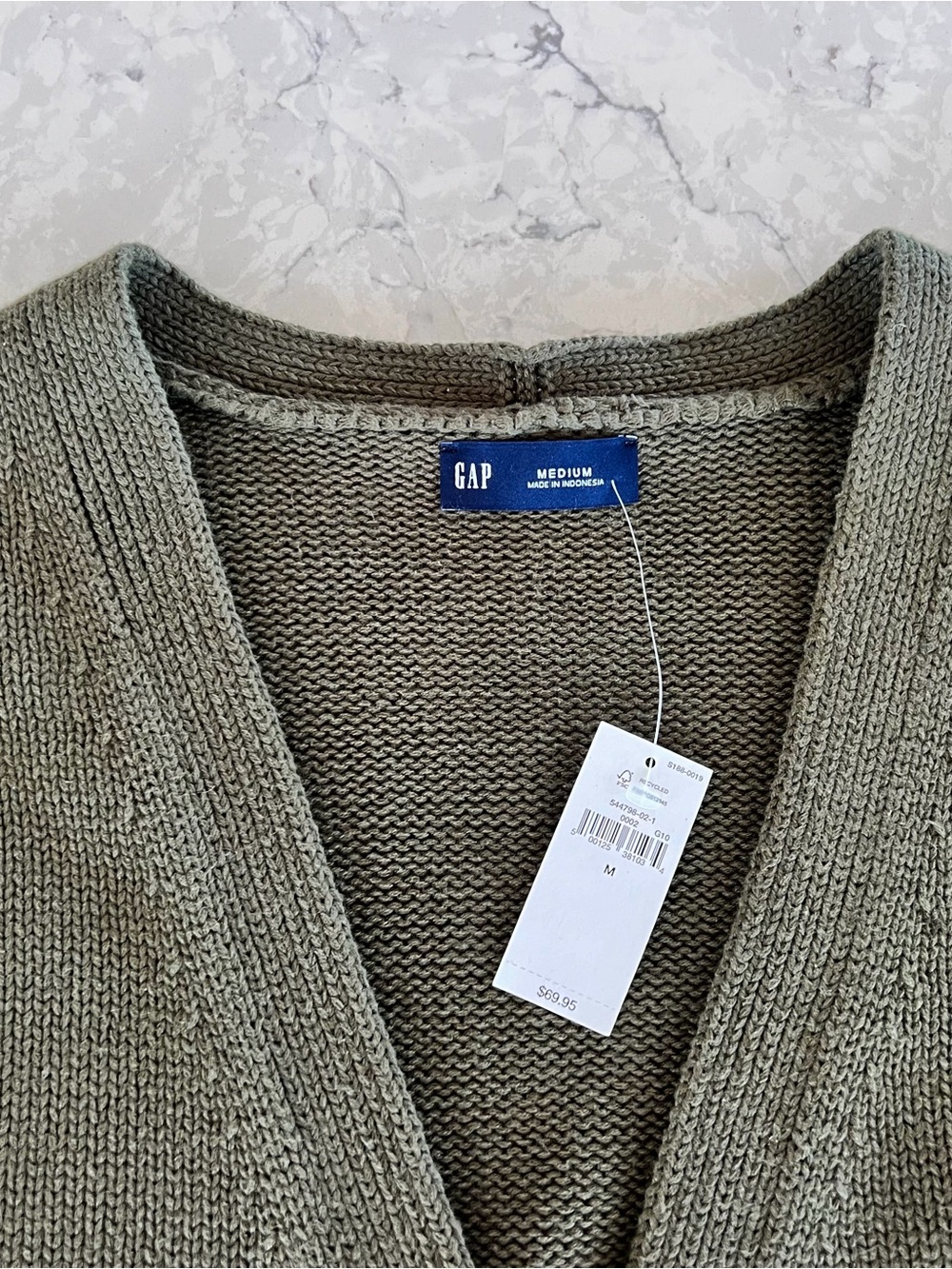 GAP Olive Green V-Neck Button Front Cardigan, NWT - Picture 7 of 11
